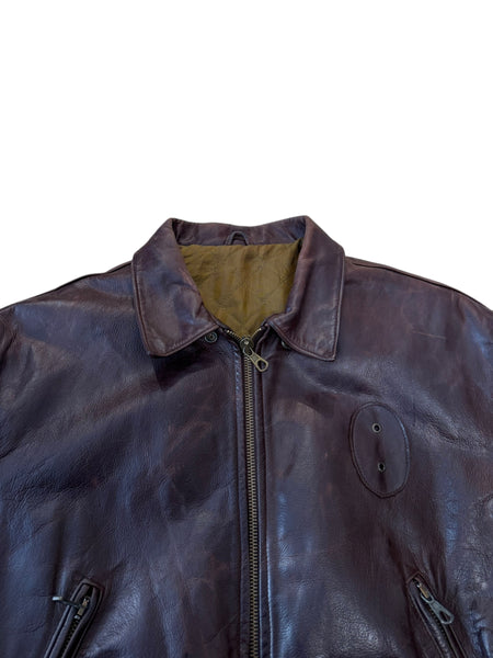 【 VINTAGE 】 SOHO Rib Leather Jacket Vintage Soho New York Leather Jacket Size: M/ Antique
